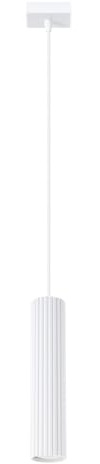 SOLLUX lighting Hängelampe Pendelleuchte Hängeleuchte Deckenlampe Lampe Decke Aluminium 1 Flammig 8 x 8 x 118 cm Karbon Weiß