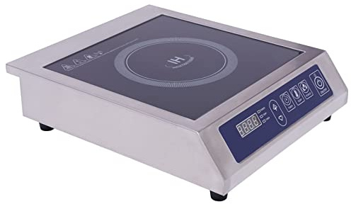 KiwiHood 3 500 W kommersiell induktionsspis, kompakt induktionshäll med 10 temperaturnivåer, 24 timmars uppvärmningstid för gastronomer, restauranger och hushållskök