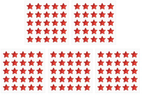 PATIKIL 5 Sheet Star Gem Stickers 10mm Stern Strass Juwel Aufkleber Rot | Selbstklebende Acryl, Kristall Verzierung Blatt, für Basteln Nagel Dekor Make-up DIY