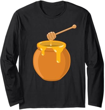 Honey Lovers Pot à miel et cuillère doux et élégant Manche Longue