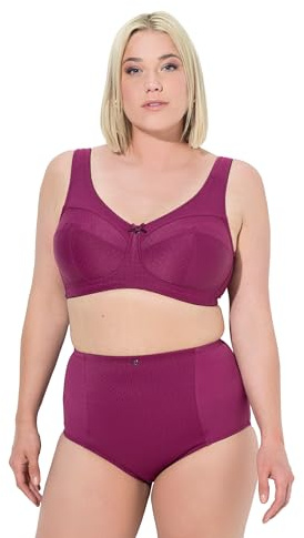 Ulla popken damer stora storlekar överdimensionerade plus size avlastnings-BH, struktur, utan bygel, kopp C – H, Fuchsia rosa, 110E