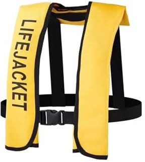 Schwimmweste, Auftriebs-Rettungsweste für Erwachsene, Rettungsweste mit manueller Übersteuerung, automatisch manuell aufblasbare Rettungsweste (manuelles Aufblasen)(Yellow,Automatic Self Inflating)