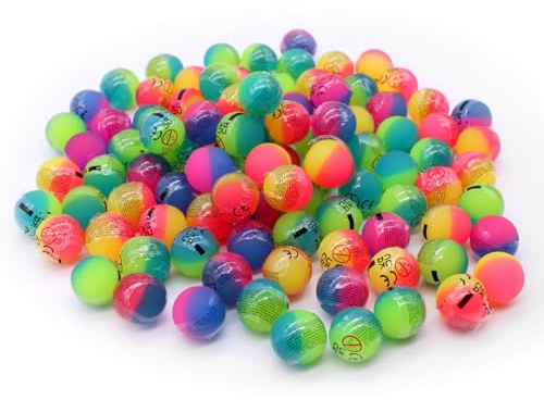 Senvianda 200 Stück Flummis 27mm, bunt gemischt, Flummies für Kinder, Gummiball Flummi, Bunte Flummis Gummibälle, Flummibälle für Kindergeburtstag, Party