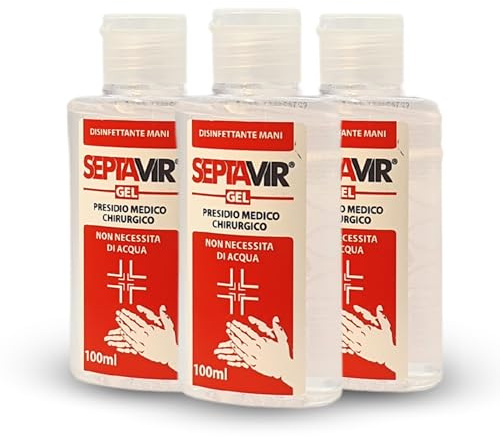 SEPTAVIR - Disinfettante Mani Gel 300ml Pronto all’Uso Presidio Medico Chirurgico Senza Risciacquo