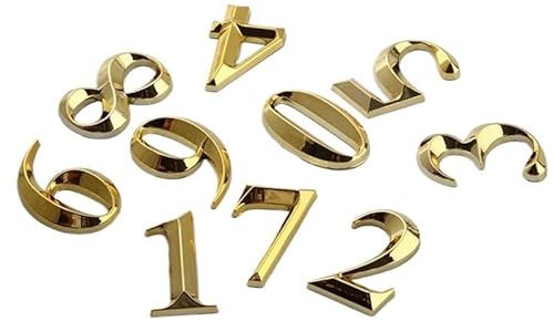 Numero Civico 1 pz. Cifre del cancello da 0 a 9 Numero di plastica Etichetta numerale Targa for porta Casa Cassetto Segno Placcatura Hotel Casa Adesivo Indirizzo Etichetta porta Numeri Civici(9,Silver