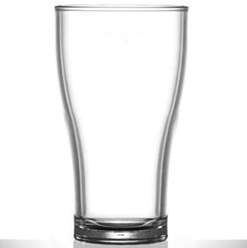 Hyper Mart Unbreakable Polycarbonate Plastic Pint Glasses, Dishwasher Safe, Set of 6, Crystal Clear, Ideal for BBQs, Camping, Boats, Parties (Viking Nucleated 568ml)