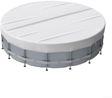Cubierta de piscina al aire libre, protección contra el agua de forma redonda con diseño de cordón, material de poliéster 210D para piscina de 6 8 12 pies (8 pies)