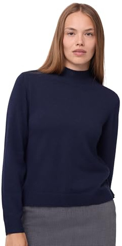 DANISH ENDURANCE Maglia Donna Maniche Lunghe, Maglione a Collo Alto Lana Merino e Cashmere, Dolcevita, Morbido e Traspirante Blu Scuro XL