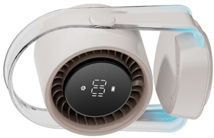 Qsvbeeqj Ventilador recargable de 100 velocidades de viento, oscilación automática, funcionamiento silencioso, luz nocturna azul para gimnasio, oficina, computadora, velocidad ajustable, ventilador