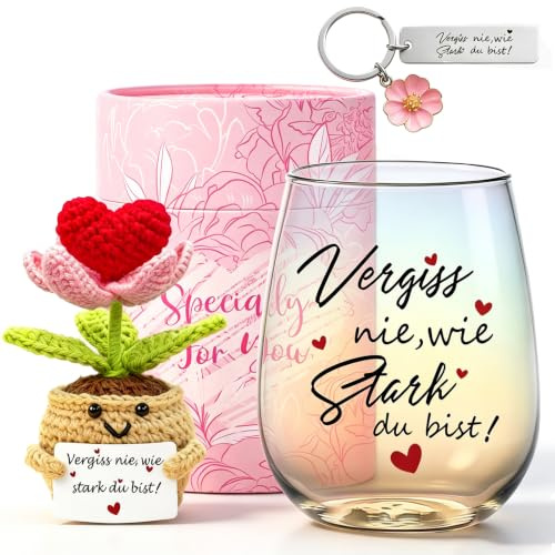 Geschenke für Frauen Freundin Weingläser Beste Freundin Freundinnen Mutmacher Gute Besserung Geschenke Weihnachtsgeschenke Geburtstagsgeschenk für Frauen,Mama,Freund,Schwester,Kollegin Gin Gläser