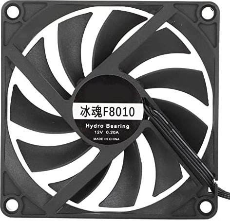 Plyisty Ultra Dünner 80mm Kühl Ventilator, 4-Pin PWM Intelligente Drehzahl Regelung, 2500 U/min Leiser Wasserkraft Gehäuse Lüfter mit Schraub Satz für PC-Fahrgestelle