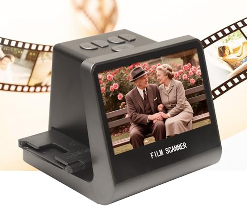 Cuifati Film- und Diascanner, Wandelt 135-, 126- und 110-Super-8-Filme Sowie Schwarzweißdias in Digitale JPEG-Fotos um, Integrierter 16-GB-Speicher, 5-Zoll-LCD-Bildschirm, mit