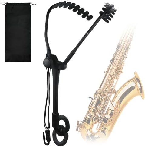 HINATDD Harnais Épaule Saxophone Sangle de Cou Clarinette Réglable | ABS Robuste, Support Instrument à Vent, Répartition Uniforme du Poids, Idéal pour Répétition et Concert