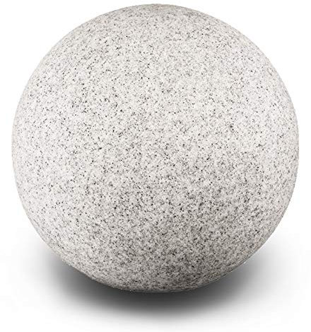 trendlights24 Stone IP65 Kugelleuchte für Garten - 40 cm Kugel Außenleuchte Naturstein Optik - E27 230V - winterfest - Erdspieße - mit LED 9W