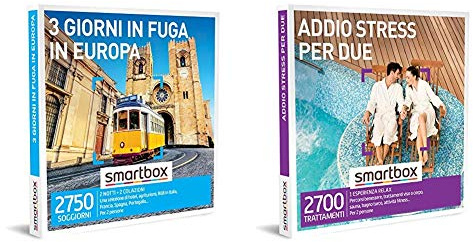 smartbox - Cofanetto Regalo - 3 Giorni in Fuga in Europa - Idee Regalo & - Cofanetto Regalo - Addio Stress per Due - Idee Regalo