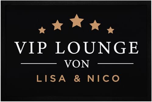SpecialMe® Fußmatte mit Namen VIP Lounge personalisiebar mit Wunschnamen rutschfest & waschbar Weiss 60x40cm