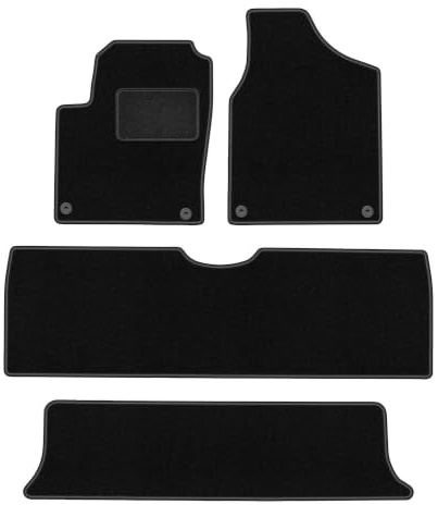 Wielganizator Alfombrillas de Coche para Seat Alhambra I Minivan 1995 – 2010 – Terciopelo – Accesorios para Coche – Alfombrillas para Coche – 4 Piezas – Negro