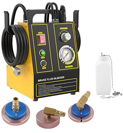 Automatischer Bremsflüssigkeitsentlüfter AST605 Impulsbremssystem-Entlüftungswerkzeug, Bremsflüssigkeitsaustauscher mit vier Pumpen und schnellem Bremsenabsauger, einstellbarer Druck, 110 V/220 V