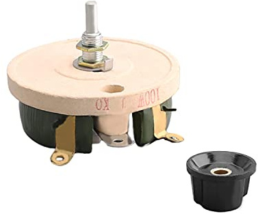Heyiarbeit 1 K Ohm 100 W Keramik-Drahtgewickeltes Potentiometer, linear, variabler Rheostat-Widerstand mit Knopf für Lichtdimmer, Motordrehzahlregelung, 1 Stück