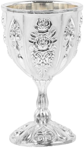 FOMIYES Royal Chalice Cup Vintage Goblet Cup Liqueur Shot Glass Unbreakable Cocktail Worship Buddha and of Wealth Goblet for Party