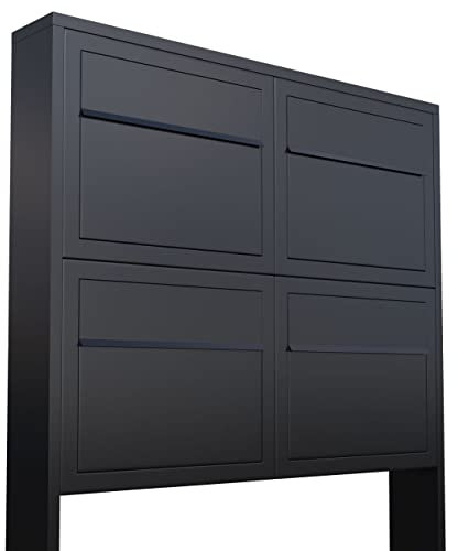 Briefkastenanlage Elegance for Four Schwarz, Design Briefkasten Schwarz