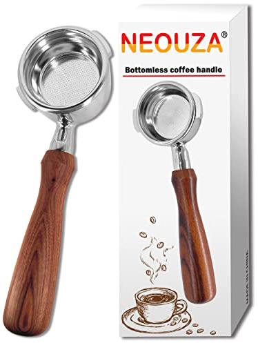 NEOUZA 58mm Bottomless Portafilter for Espresso Coffee Machine Compatible with GAGGIA Classic Pro 304 Stainless Steel Two Ears with Filter Basket