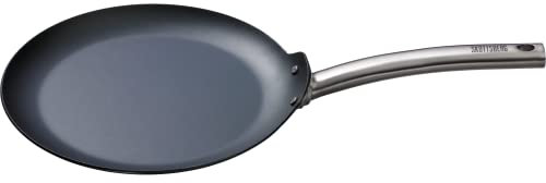 SKOTTSBERG Carbonstahl Crêpepfanne - Ø 28 cm – vorgebrannt & PFAS‑frei, 2,5 mm Boden, hitze‑ & Kratzfest - für Induktion, Gas, Ceran, Ofen & Grill