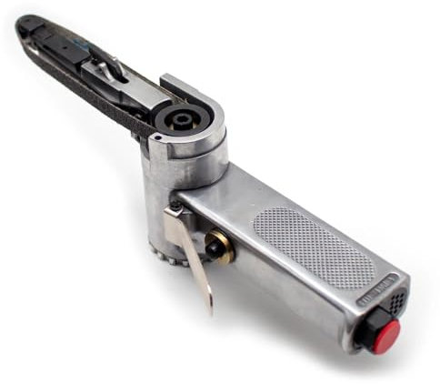 Toplionace Lijadora de Banda Neumática con Cinturones de 330x10mm, Afilador de Cuchillos Portátil DIY, Máquina de Cinturón de Molienda, Mini Máquina Pulidora Multifuncional