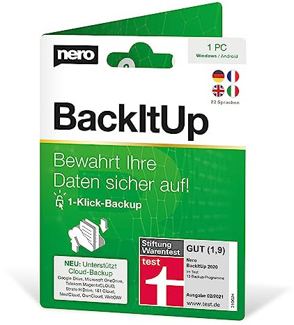 Nero Testsieger Datensicherung Software - Backup erstellen, Auto-Backup, Cloud-Sicherung, Datenrettung, Recovery, vollautomatisierte Sicherungen | Unlimitierte Lizenz | 1 PC | Windows 11/10/8/7