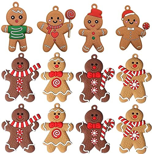 HERZWILD pepparkaksgubbe hänges 12 st ingefäraman, juldekoration