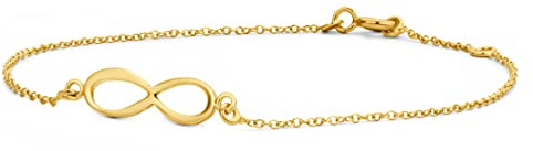 OROVI Damen Goldschmuck, Gold Armband Infinity, Unendlichkeitszeichen, 9 Karat (375) Gelbgold