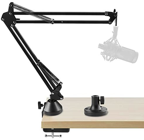 Geekria for Creators Bras de microphone compatible avec Audio-Technica AT2020,AT2020USB,AT2020USB+,AT2035,adaptateur de montage de bras de perche de micro, support de suspension, support de bureau