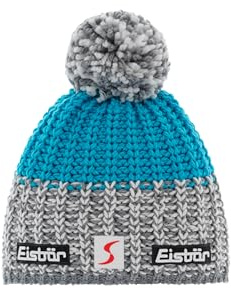 Eisbär Refocus Skipool Bommelmütze Strickmütze Wollmütze Wintermütze Skimütze Beanie Damen - Made in the EU mit Futter, Futter Winter Herbst-Winter