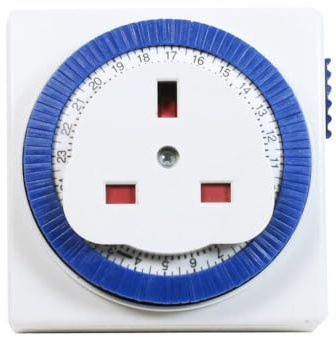 Timer Switch Square | 24 Hour Segment Timer Light Switch | White Plug|