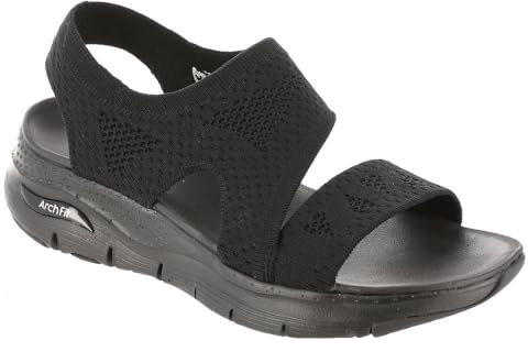 Skechers dam Cali Arch FIT Brightest Day, Svart stickad, 38 EU