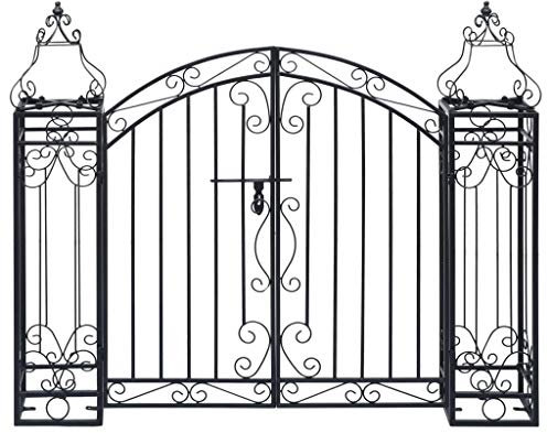 ZEYUAN Ornamental Wrought Iron Garden Gate 22 x 20.5 x 100 cm, Home and Garden, Lawn and Garden, Outdoor Life, Outdoor Structures, Arches, Trellis and Pergolas (SPU:49419)