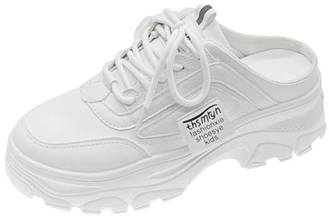 VBEDKDEB Orthopädische Schuhe Damen, Frauen Plateau Hausschuhe Clogs Lässig Walking Sneaker Slip On Slipper Pantoletten Mules Freizeitschuhe Sommer Bequem rutschfest Schlupfschuhe (White, 38)