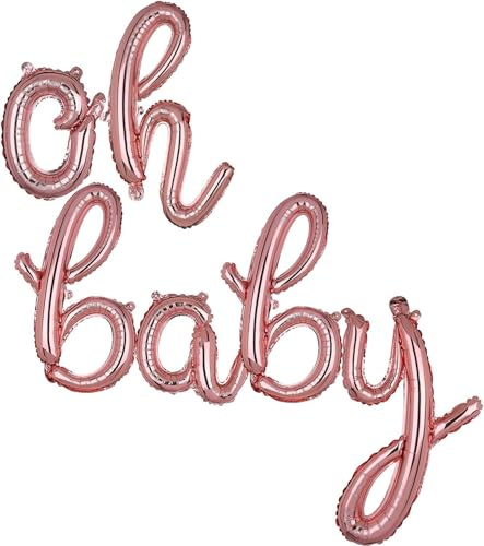 16 Zoll Rosegold Ballon for Oh Baby Folie Buchstaben Luftballon Kursiv Mylar Alphabet Banner Helium Folienballon Babyparty Jubiläum Hochzeit Party Deko Lieferungen klein
