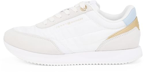 Tommy Hilfiger Donna Sneakers da Runner Essential Sportive, Multicolore (White/Breezy Blue), 36