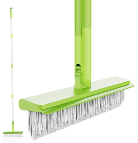 Grout Brush with Long Adjustable Handle, 54 Grout Cleaner for Tile Floors, 180° Rotation V-Shape Grout Cleaner Brush, Shower Floor Scrubber for Cleaning Baseboard Bathroom