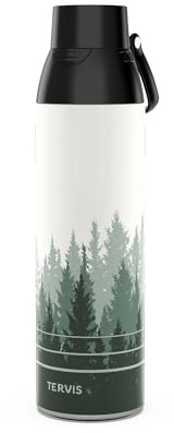 Tervis Venture - Botella de agua verde sobre bosque verde, vaso aislado de triple pared, mantiene las bebidas frías y calientes, 26 onzas, acero inoxidable