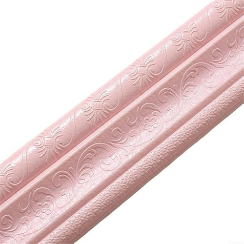Selbstklebende 3D-Wandsticker-Bordüre, weich und elastisch, einfach zuschneidbar (für Pink)