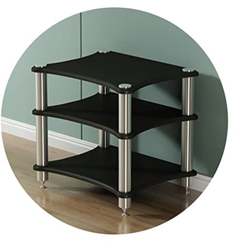 HIFI Audio Cabinet with Shock-absorbing Feet | 4-layer Stereo Equipment Rack for Gaming Consoles and Streaming Devices | Black, 60 * 48 * 40cm (2Tier)
