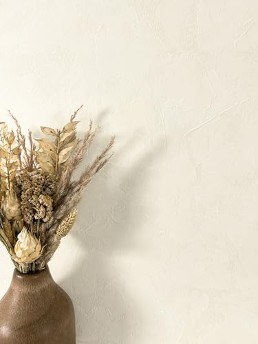 Newroom Vliestapete Creme Uni Strukturoptik Tapete Schlafzimmer | Unregelmäßige feine Putzstruktur mit Kratzlinien, warmer Naturton, Boho Landhausstil, ansatzfrei, Wohnzimmer Flur Küche