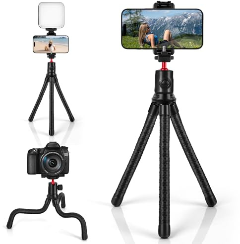 Zeadio Camera Tripod Kits, with 360° Ball Head Cold Shoe Mount, Portable Vlog Travel Selfie Stick Handle Grip for Cameras Sport Camera DSLR