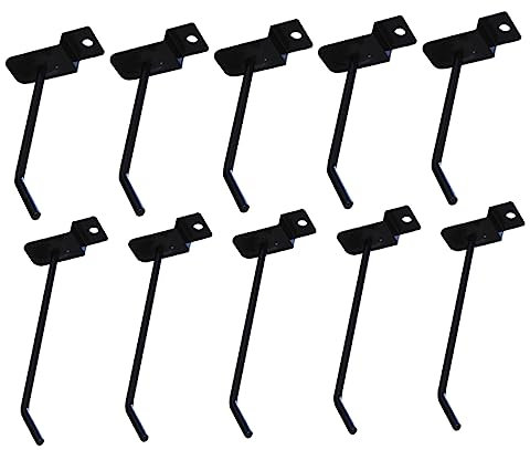 KICHOUSE 12pcs Black Iron Pegboard Hooks for Supermarket Shelves, Display and Exhibition, Universal 10cm 15cm Multi-Size Storage Hanging Hooks for Retail and Shop Organization