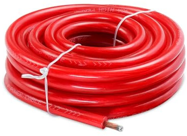 4 Gauge Automotive Wire, 25FT 12V Red Color Power Cable for Car Audio, Battery, Electrical Systems, Heavy Duty Flexible Silicon Copper Clad Aluminum (CCA) Wire Power/Ground Wiring for RV RC Car