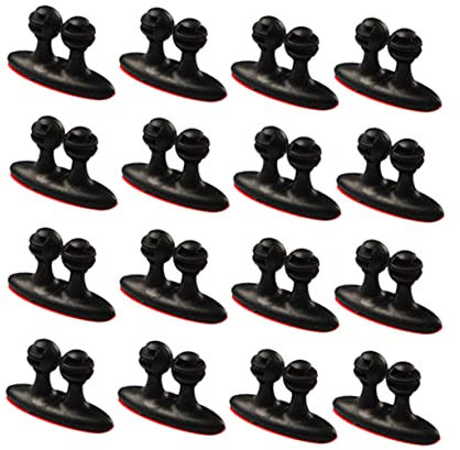 OSALADI Kabelclips Auto 16 Stück Kabelhalter Organizer Kunststoff Kabelbinder Fixierer Kompakte Drahtklammern Für Ladekabel Und Büro Schwarzer Mehrzweck Kabelclip