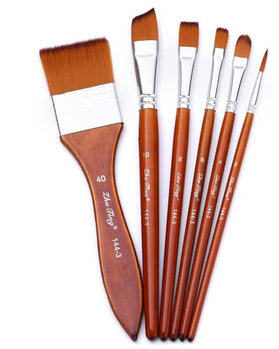 6pieces Professionelle Pinsel Aquarellpinsel Pinsel Nylon Borstenpinsel Für Acryl Aquarellölmalerei