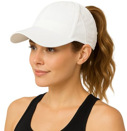 TOP-EX Womens High Ponytail Cap White S/M